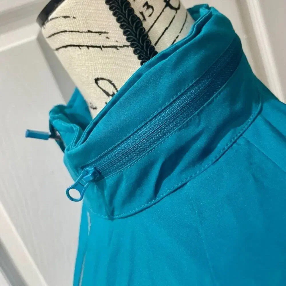 PERRY ELLIS WINDBREAKER JACKET ZIP OFF HOOD MIAMI SUPER BOWL LIV‎ 2020 TEAL SZ M